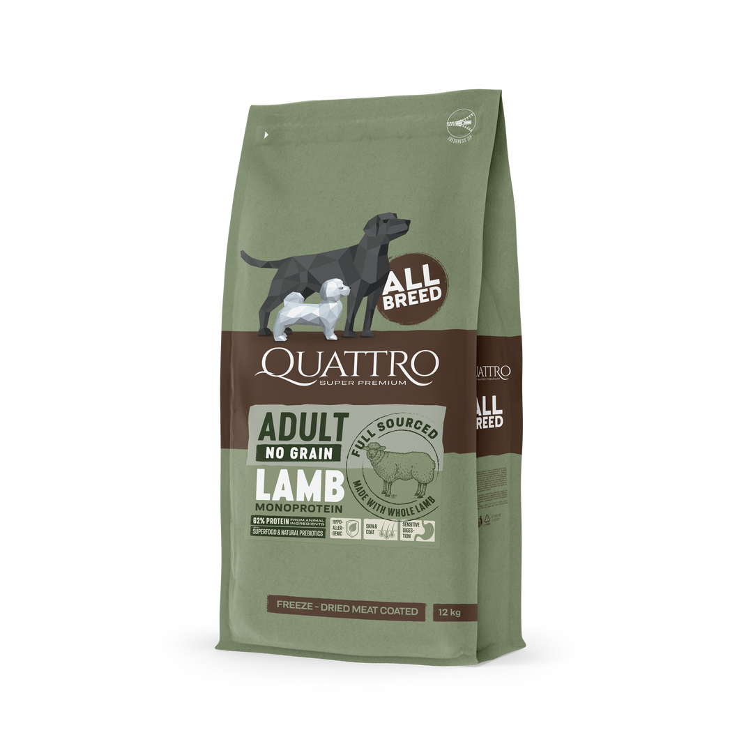 Quattro No Grain All Breed Adult Lamb - 12 kg