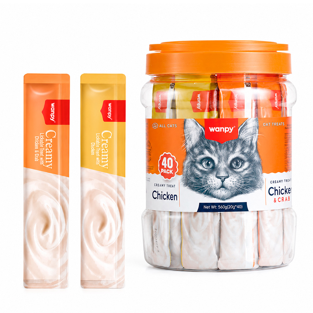 Wanpy Cat Creamy Lickable Treat Chicken / Chicken & Crab  - 560 g