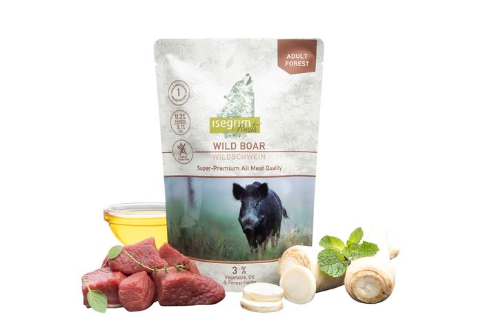 Isegrim Adult Wild Boar Vådfoder Pouch (410 g) - kornfrit hundefoder m. vildsvin