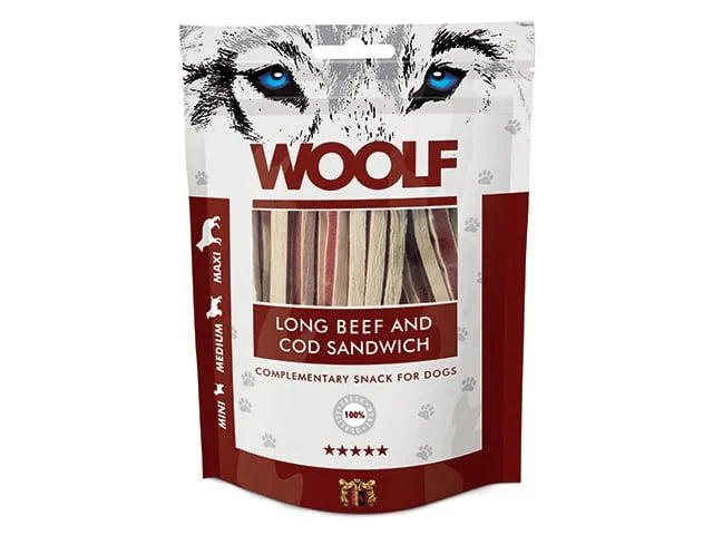 Woolf Long Beef and Cod sandwich - 100 g