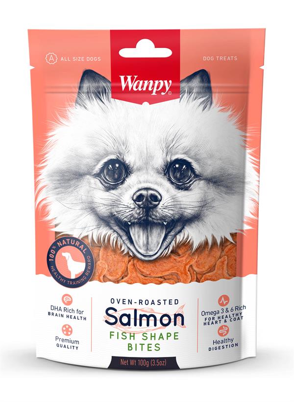 Wanpy Salmon Fish Shape Bites - 100 g